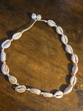 White Cowrie Shell Choker Necklace - Beach Style